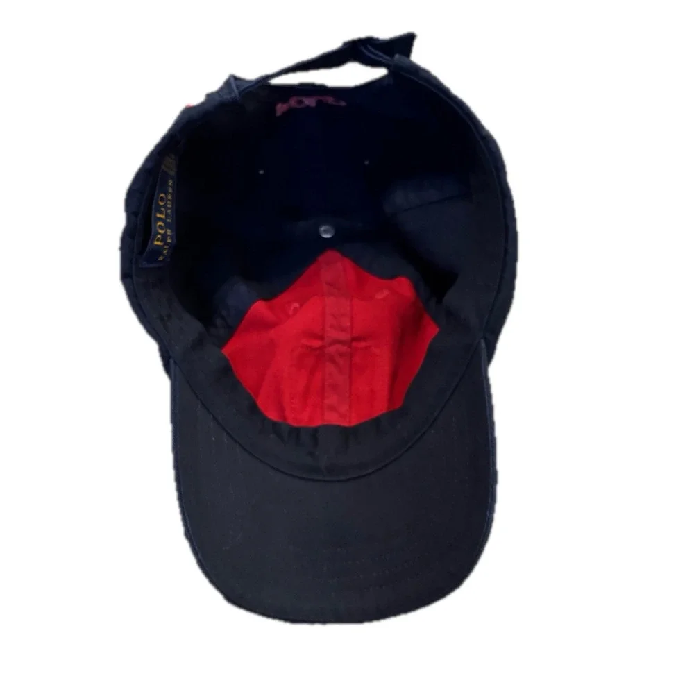 Polo Ralph Lauren Kids Navy Red P 1967 Chenille Patch Baseball Cap Hat One Size